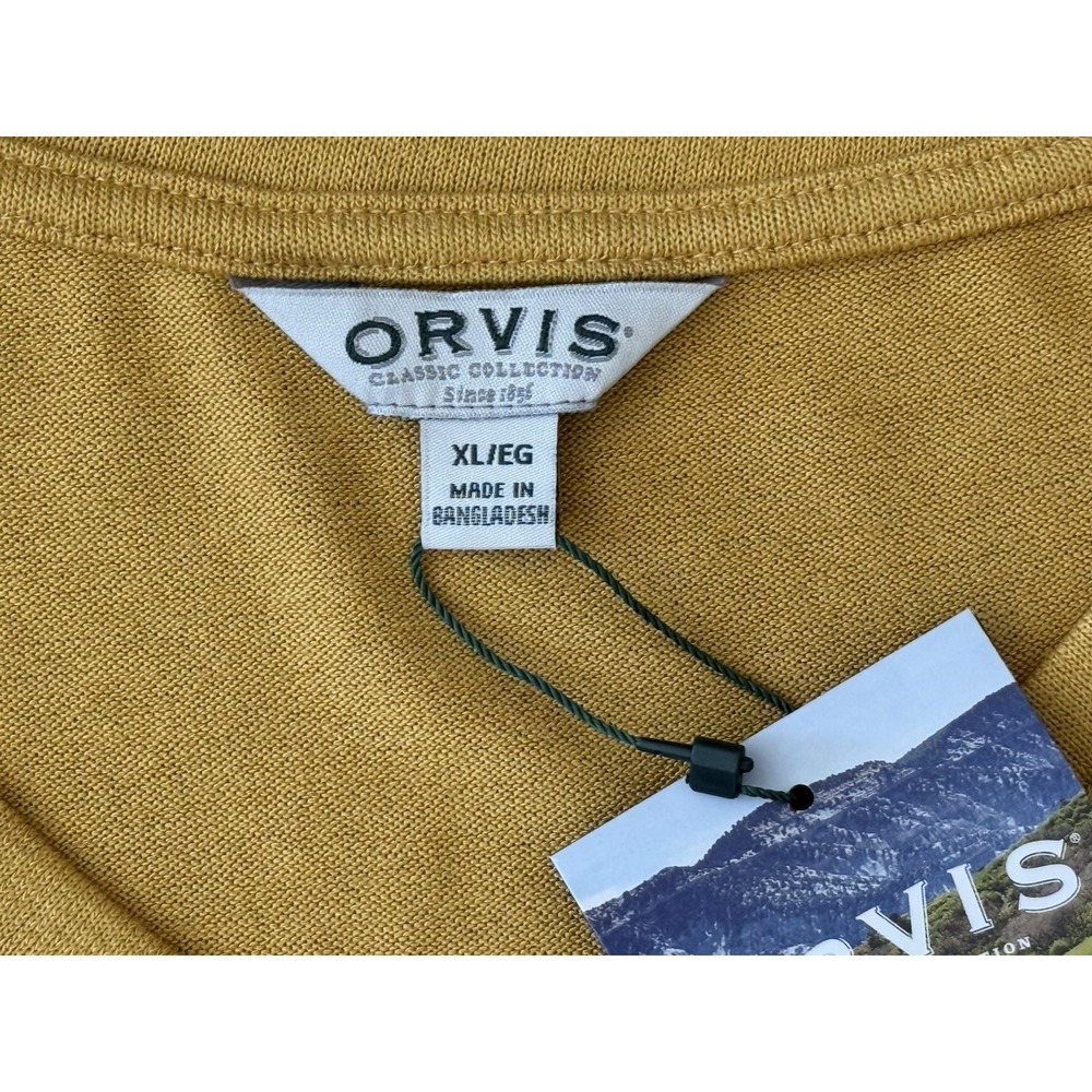 NWT ORVIS Women's Mustard Yellow V-Neck Short Sleeve Knit Casual Top Size XL - Picture 3 of 14